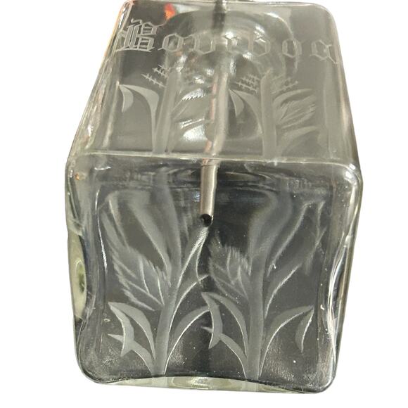 Vintage 1950s “Bourbon” Etched Glass Liquor Decanter - Picture 5 of 5